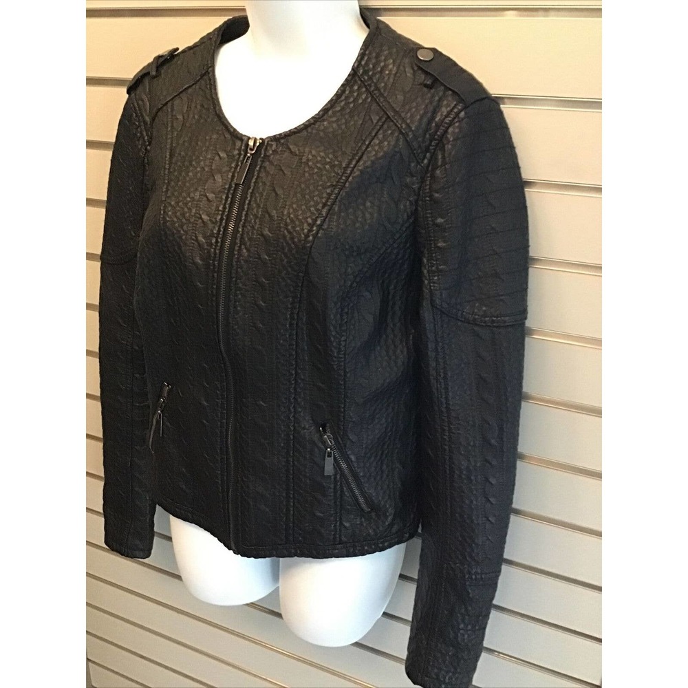 BNCI by Blanc Noir Quilted Vegan Leather Jacket Size Large